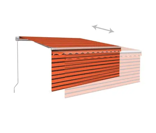 Izvelkama Markīze Ar Žalūziju, 3,5X2,5 M, Manuāla, Oranži Brūna   Vidaxl