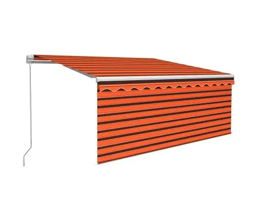 Izvelkama Markīze Ar Žalūziju Un Led, 3,5X2,5 M, Oranži Brūna   Vidaxl