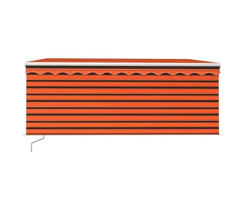 Izvelkama Markīze Ar Žalūziju Un Led, 3,5X2,5 M, Oranži Brūna   Vidaxl