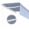 Markīze Ar Žalūziju, Led, Vēja Sensoru, 3,5X2,5 M, Zili Balta   Vidaxl
