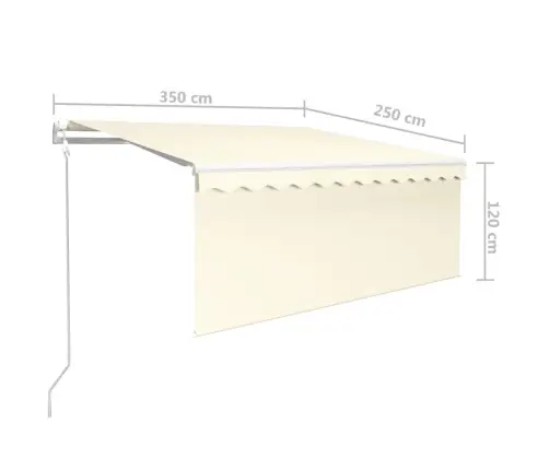 Markīze Ar Žalūziju, Led, Vēja Sensoru, 3,5X2,5 M, Bēša   Vidaxl