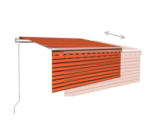 Markīze, Žalūziju, Led Un Vēja Sensoru, 3,5X2,5 M, Oranži Brūna   Vidaxl
