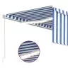 Izvelkama Markīze Ar Žalūziju, Led, 4X3 M, Manuāla, Zili Balta Vidaxl