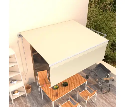 Izvelkama Markīze Ar Žalūziju, 4X3 M, Automātiska, Krēmkrāsas  Vidaxl
