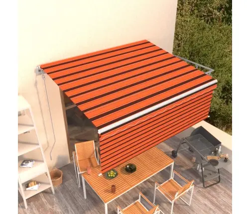 Automaatne Varikatus Rulooga, 4 X 3 M, Oranž/Pruun