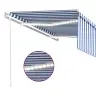 Markīze Ar Žalūziju, Led, Vēja Sensoru, 4X3 M, Zila Ar Baltu  Vidaxl
