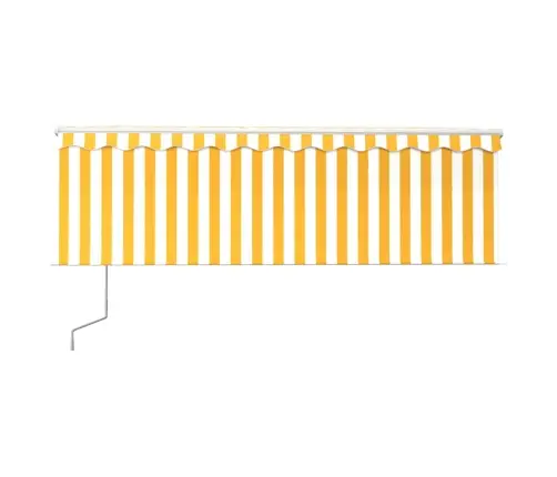 Markīze Ar Žalūziju, Led, Vēja Sensoru, 4X3 M, Dzelteni Balta  Vidaxl