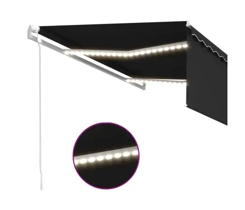 Markīze Ar Žalūziju, Led, Vēja Sensoru, 4X3 M, Antracītpelēka  Vidaxl