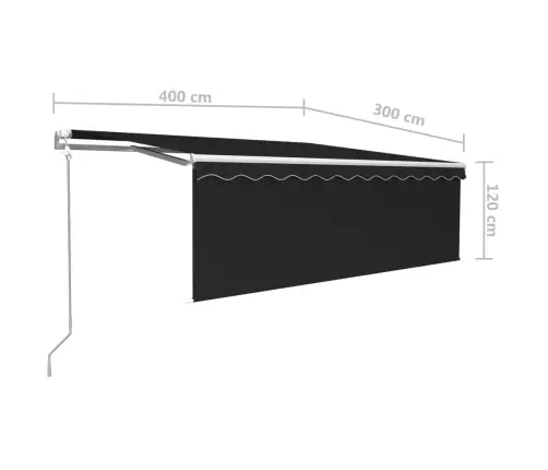 Markīze Ar Žalūziju, Led, Vēja Sensoru, 4X3 M, Antracītpelēka  Vidaxl