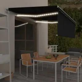 Markīze Ar Žalūziju, Led, Vēja Sensoru, 4X3 M, Antracītpelēka  Vidaxl