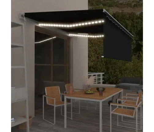 Markīze Ar Žalūziju, Led, Vēja Sensoru, 4X3 M, Antracītpelēka  Vidaxl