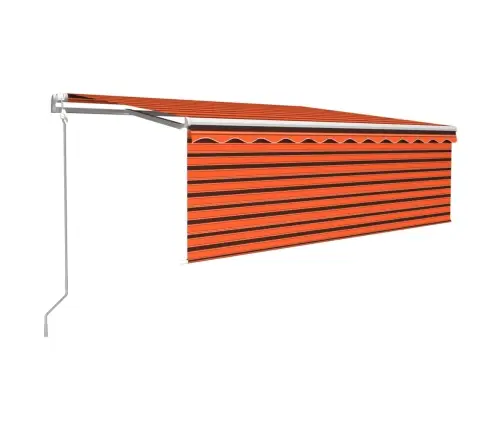 Markīze Ar Žalūziju, Led, Vēja Sensoru, 4X3 M, Oranži Brūna  Vidaxl
