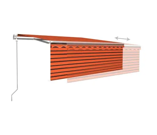 Markīze Ar Žalūziju, Led, Vēja Sensoru, 4X3 M, Oranži Brūna  Vidaxl