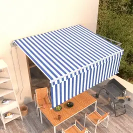 Izvelkama Markīze Ar Žalūziju, 4,5X3 M, Automātiska, Zili Balta Vidaxl Izvelkama Markīze Ar Žalūziju, 4,5X3 M, Automātiska, Zili Balta Vidaxl