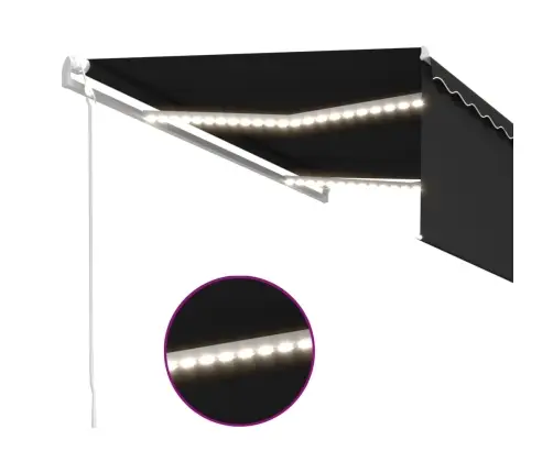 Markīze Ar Žalūziju, Led, Vēja Sensoru, 4,5X3 M, Antracītpelēka  Vidaxl