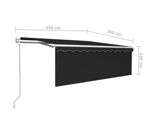 Markīze Ar Žalūziju, Led, Vēja Sensoru, 4,5X3 M, Antracītpelēka  Vidaxl