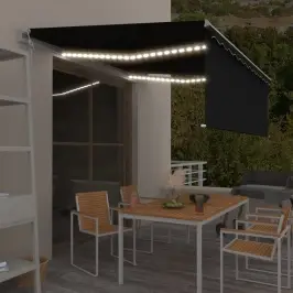 Markīze Ar Žalūziju, Led, Vēja Sensoru, 4,5X3 M, Antracītpelēka  Vidaxl