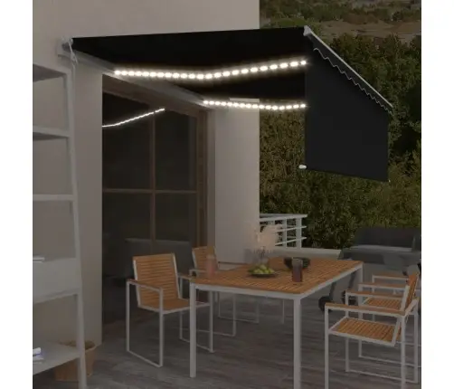 Markīze Ar Žalūziju, Led, Vēja Sensoru, 4,5X3 M, Antracītpelēka  Vidaxl