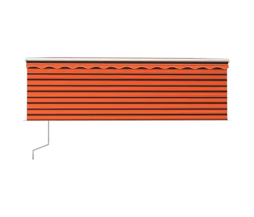 Markīze Ar Žalūziju, Led, Vēja Sensoru, 4,5X3 M, Oranži Brūna  Vidaxl