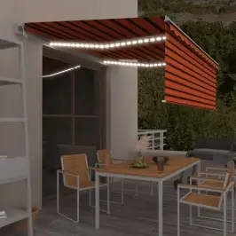 Markīze Ar Žalūziju, Led, Vēja Sensoru, 4,5X3 M, Oranži Brūna  Vidaxl