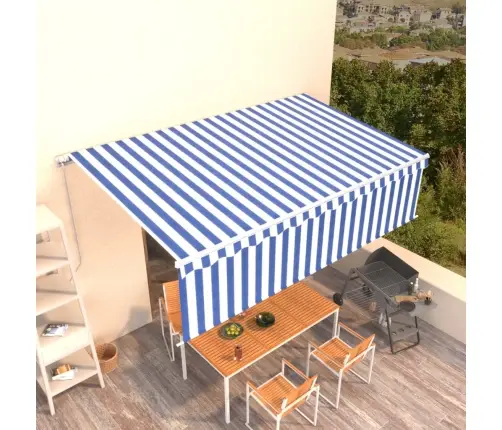 Rankiniu Būdu Ištraukiama Markizė, Mėlyna Ir Balta, 5X3M