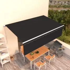 Izvelkama Markīze Ar Žalūziju, 5X3 M, Manuāla, Antracītpelēka Vidaxl
