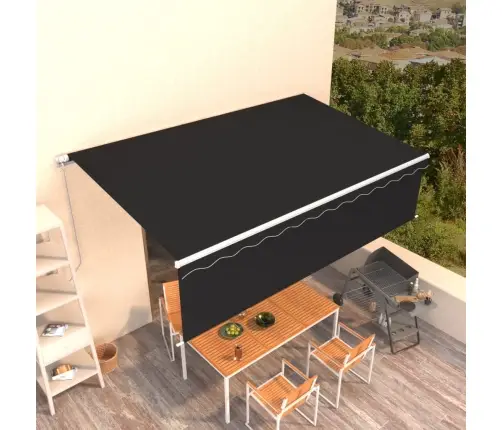 Izvelkama Markīze Ar Žalūziju, 5X3 M, Manuāla, Antracītpelēka Vidaxl