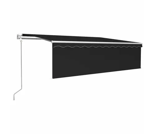 Markīze Ar Žalūziju, Led, Vēja Sensoru, 5X3 M, Antracītpelēka  Vidaxl