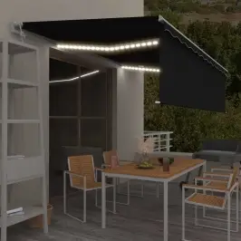 Markīze Ar Žalūziju, Led, Vēja Sensoru, 5X3 M, Antracītpelēka  Vidaxl