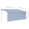 Rankiniu Būdu Ištraukiama Markizė, Mėlyna Ir Balta, 3X2,5M