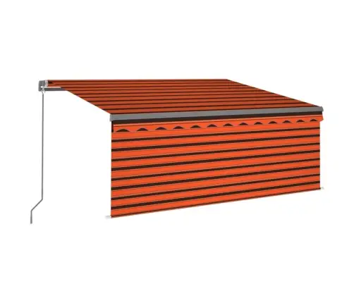 Izvelkama Markīze Ar Žalūziju Un Led, 3X2,5 M, Oranži Brūna   Vidaxl