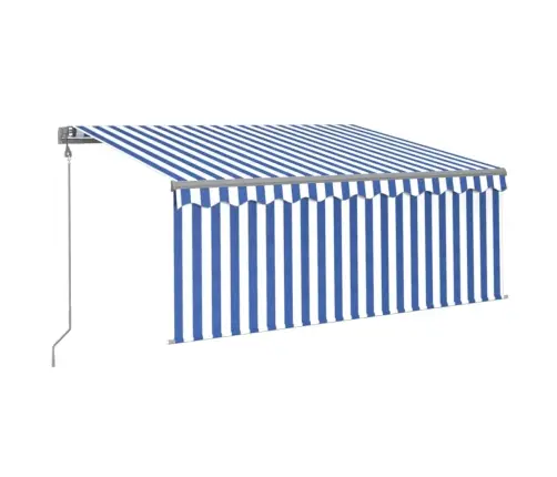 Izvelkama Markīze Ar Žalūziju, 3X2,5 M, Automātiska, Zili Balta Vidaxl