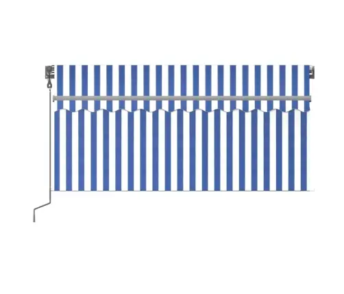Izvelkama Markīze Ar Žalūziju, 3X2,5 M, Automātiska, Zili Balta Vidaxl
