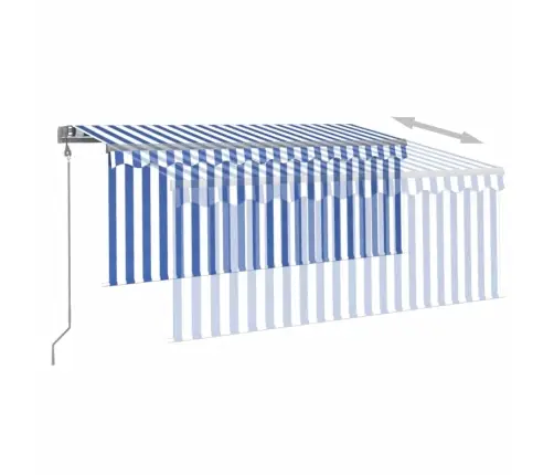 Izvelkama Markīze Ar Žalūziju, 3X2,5 M, Automātiska, Zili Balta Vidaxl