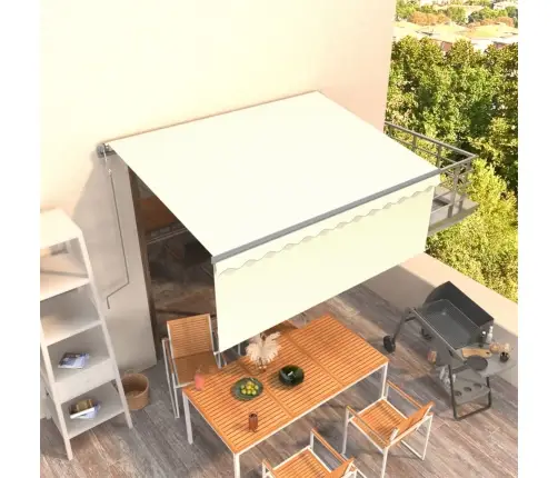 Izvelkama Markīze Ar Žalūziju, 3X2,5 M, Automātiska, Krēmkrāsas   Vidaxl
