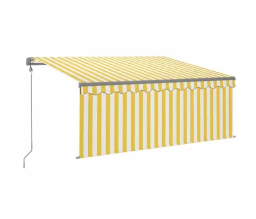 Izvelkama Markīze Ar Žalūziju, 3X2,5 M, Dzelteni Balta   Vidaxl