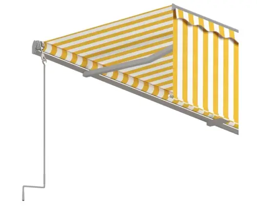 Izvelkama Markīze Ar Žalūziju, 3X2,5 M, Dzelteni Balta   Vidaxl