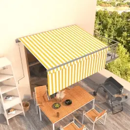 Izvelkama Markīze Ar Žalūziju, 3X2,5 M, Dzelteni Balta Vidaxl Izvelkama Markīze Ar Žalūziju, 3X2,5 M, Dzelteni Balta Vidaxl