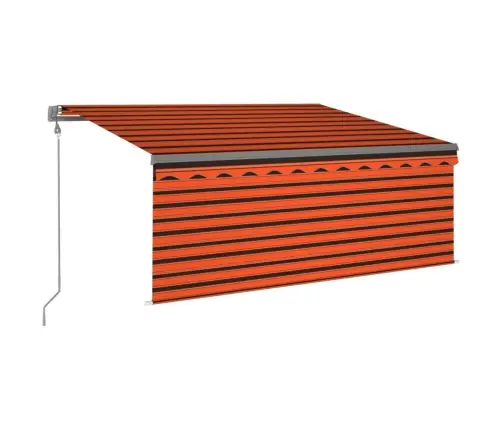 Izvelkama Markīze Ar Žalūziju, 3X2,5 M, Oranža Un Brūna   Vidaxl