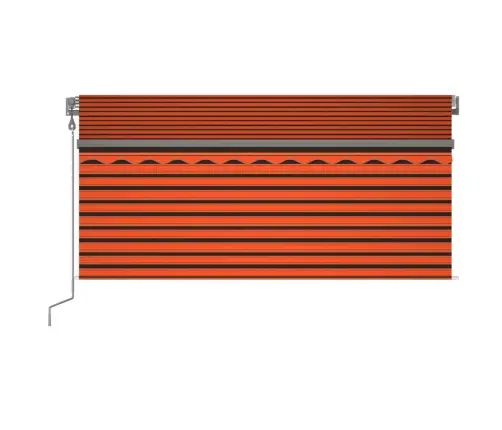 Izvelkama Markīze Ar Žalūziju, 3X2,5 M, Oranža Un Brūna   Vidaxl