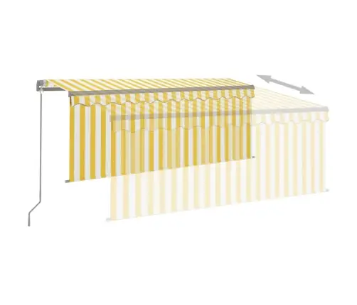 Izvelkama Markīze Ar Žalūziju Un Led, 3,5X2,5 M, Dzeltenbalta Vidaxl