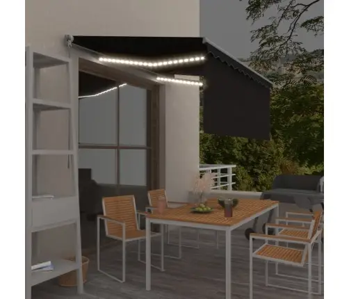 Käsitsi Sissetõmmatav Varikatus Ruloo&Led, 3,5X2,5M, Antratsiit