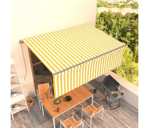 Rankiniu Būdu Ištraukiama Markizė, Geltona Ir Balta, 4X3M