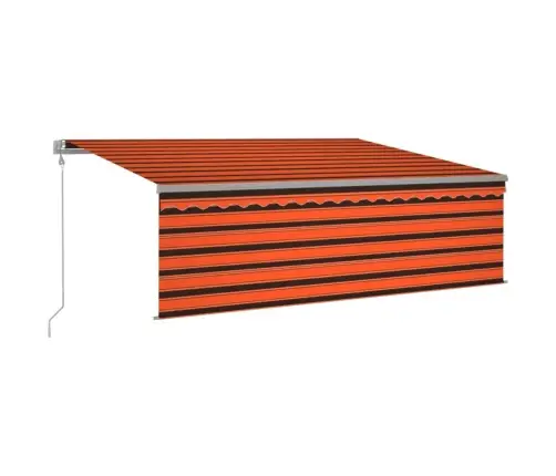 Izvelkama Markīze Ar Žalūziju, 4X3 M, Automātiska, Oranži Brūna   Vidaxl