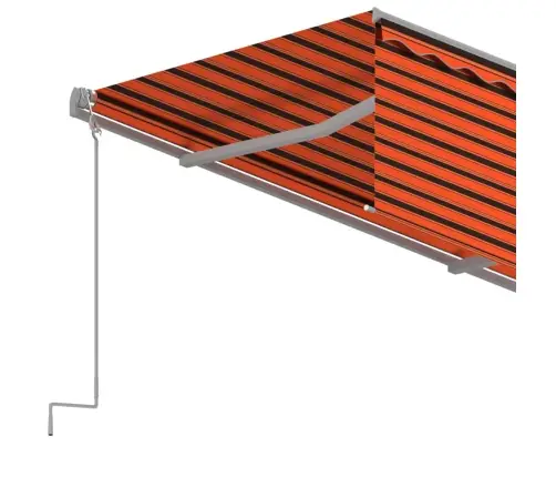 Izvelkama Markīze Ar Žalūziju, 4X3 M, Automātiska, Oranži Brūna   Vidaxl