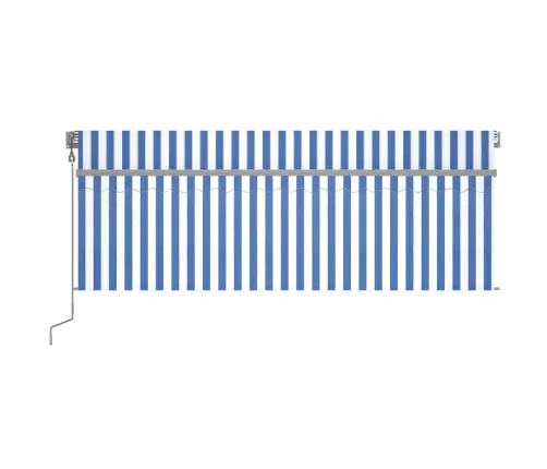 Markīze Ar Žalūziju, Led, Vēja Sensoru, 4X3 M, Zila Ar Baltu   Vidaxl