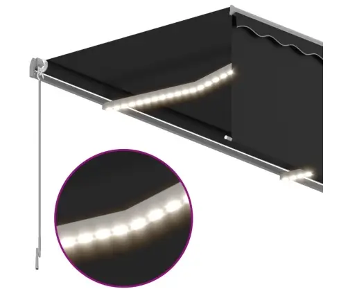 Markīze Ar Žalūziju, Led, Vēja Sensoru, 4X3 M, Antracītpelēka   Vidaxl