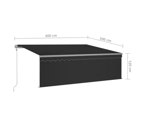 Markīze Ar Žalūziju, Led, Vēja Sensoru, 4X3 M, Antracītpelēka   Vidaxl
