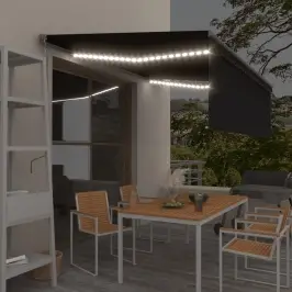 Markīze Ar Žalūziju, Led, Vēja Sensoru, 4X3 M, Antracītpelēka   Vidaxl