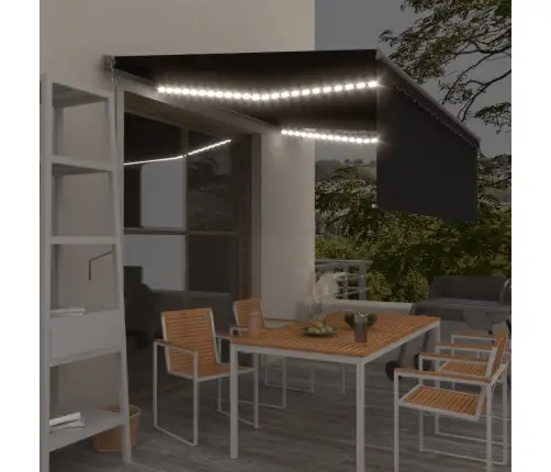 Markīze Ar Žalūziju, Led, Vēja Sensoru, 4X3 M, Antracītpelēka   Vidaxl
